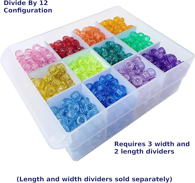 (24-Pack) Large Drawer Configurable Length Dividers compatible with Akro-Mils Plastic Storage Craft Cabinets, (Dividers Only)
