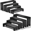 Large 2 Set wood tone Wooden Tiered Display Stands 4 Tier Stackable Pine Wood Display Risers, Suitable for Vendor Events, Cupcake Stands, cake stand Wooden Dessert Table Sets, Vendor Booth Displays,Cosmetic & Perfume Display Tools, Kitchen Spice Storag...