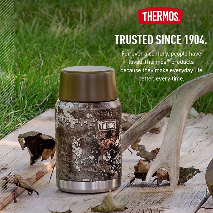 THERMOS, Stainless Steel Food Jar with Spoon, 24 Ounces, True Timber