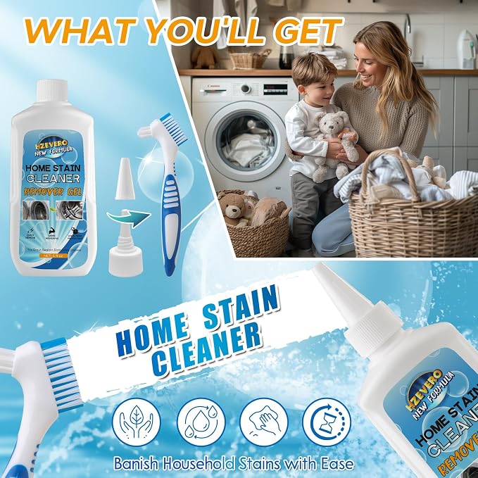 Mold Stain Remover Gel, Washing Machine Cleaner for Front Loader Washer Gasket Rubber Seal Home Stain Removal Gel for Grout, Caulk, Refrigerator, Shower, Bathtub, Bathroom Cleaning Solution (5 Fl Oz)