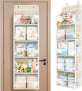 Univivi Over the Door Organizer for Baby Essential, 5-shelf, Light Beige | Fabric Baby Door Storage, Large Compartments and Mesh Side Pockets, Storage for Baby Nursery, Laundry, Bedroom and Bathroom