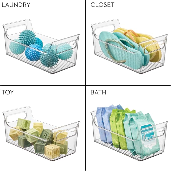 iDesign Plastic Condiment Organizer with Handles, Clear | For Fridge, Made in USA