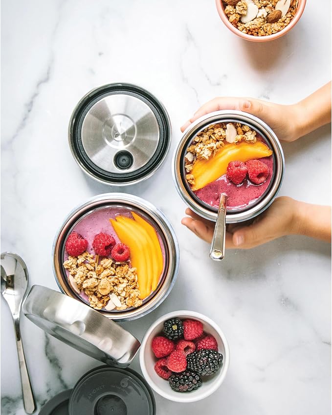 S'well Stainless Steel Food Bowls – 21.5oz - Geode Rose Eats - Triple-Layered Vacuum-Insulated Containers Keeps Food Cold for 11 Hours and Hot for 7 - Condensation-Free, Leak-Free, and Dishwasher-Safe