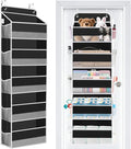 WISELIFE Over the Door Organizer - 5 Shelves Large Capacity Hanging Bedroom Storage Solution with Side Pockets for Dorm Bathroom Pantry Nursery and Baby Essentials Holds up to 40 Lbs Black