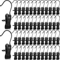 100 Pieces Boot Hangers for Closet Laundry Hooks Hanging Clips Boot Hangers Holder Travel Home Space Saving for Clothes Hats Towels Single Organizer Clamps(Electrophoresis Black)