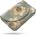 Business Card Holder，PU Leather Business Card Case Color Printing Pattern Card Holder Wallet，Pockets Magnetic Credit Card Holders for Men and Women，Golden Flower
