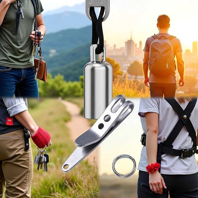 Silver Pocket Bag Suspension Clip Stainless Steel Bag Waist Belt Hanging Clip Mini Metal Key Buckles Portable Pocket Clips Outdoor Gadgets