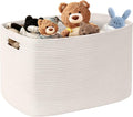 100L Extra Large Woven Laundry Basket Hamper with Handles, White | 24"x16"x16", collapsible wicker hamper, storage for dirty clothes, toys, blankets, gifts, living room, bedroom, bathroom