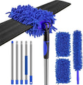 CALBEAU Ceiling Fan Cleaner Duster with 80" Extension Pole | 90° Folding Head; Adjustable 35"-80" Pole; Bendable Washable Chenille, for Ceiling Fan Blade Cleaner, Lamps, Vents