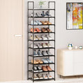 10-Tier Tall Shoe Rack for Closet, Entryway, Adjustable Sturdy Durable Shoe Shelf,Narrow Shoe Stand Organizer (17.2" W×10" D×72.8" H,Black)