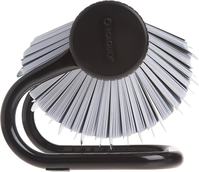 Rolodex® Open Metal Single Rotary File 2 1/4" x 4" 500 Cards Black (Pack of 4)