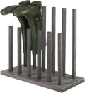 MyGift Vintage Gray Wood Entryway Boot Rack Organizer Tall Boots Inverter Holder - Holds up to 6 Pairs