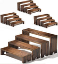 Large 4 Set wood tone Wooden Tiered Display Stands 4 Tier Stackable Pine Wood Display Risers, Suitable for Vendor Events, Cupcake Stands, cake stand Wooden Dessert Table Sets, Vendor Booth Displays,Cosmetic & Perfume Display Tools, Kitchen Spice Storag...