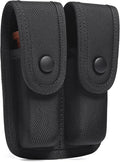 TACNEX Single/Double Magazine Pouch Duty Belt Nylon Mag Holder Pistol Mag MOLLE Holster Carry Case Compatible w/Double & Single Stack Magazines .380, 9mm & 40 Cal for Glock H&K Ruger S&W M&P Walther