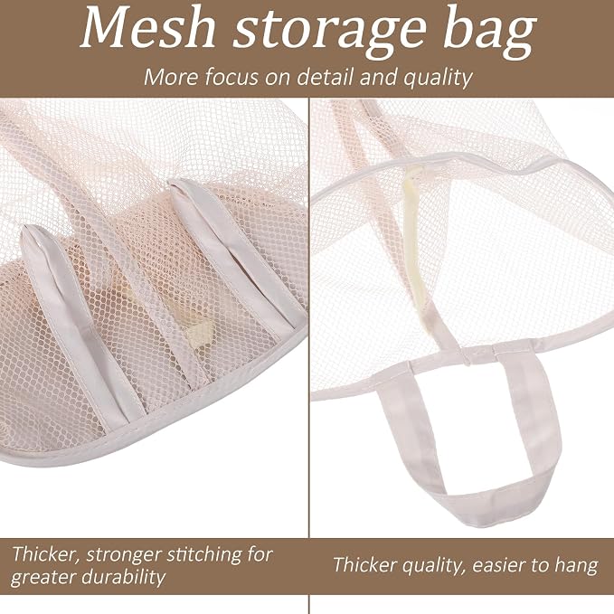 2 Pcs Sock Bag 2 Size Sock Organizer Hanging Reusable Bags Organizer Multifunctional Plastic Bags Holder Socks and Underwear Storage for Storing Socks Ties Plastic Bag (Large)
