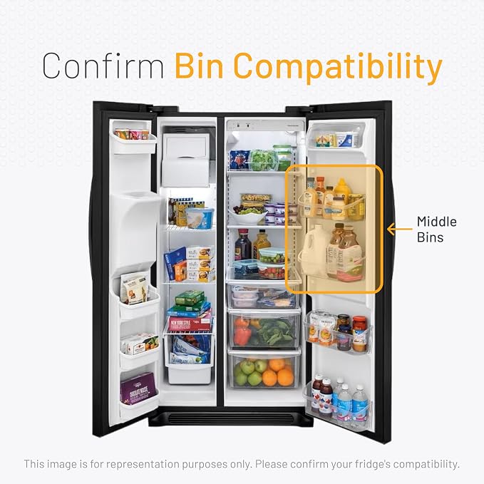 Smart Choice 240356402 Top Shelf Refrigerator Door Bin - Clear, Impact Resistant Freezer Replacement Compatible with Frigidaire 240356407 240356408, Fits Select Frigidaire & Kenmore Models