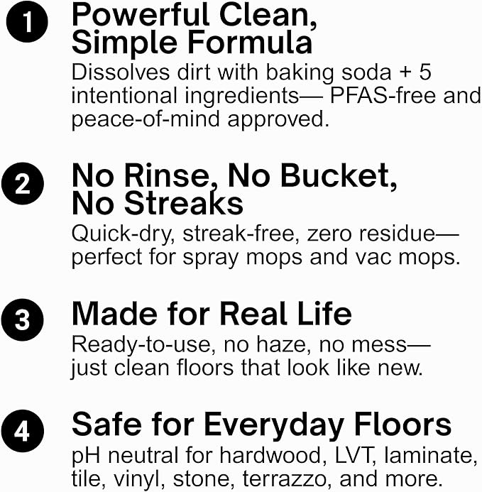 Quick Shine Multi Surface Floor Cleaner 27oz, 6Pk | Ready to Use-Streak Free- No Rinse | Use on Hardwood, Laminate, Luxury Vinyl Plank & Stone | Use in Spray Mops & Vac Mops | Safer Choice Cleaner