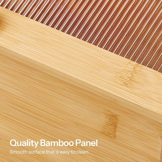 HOOBRO Bread Box, Bread Storage Container, Bread Box for Kitchen Countertop | Bamboo Bread Box with Fluted Acrylic Door, Bread Bin for Pantry, Farmhouse Bread Holder, Breadbox Organizer, Large Bread Box