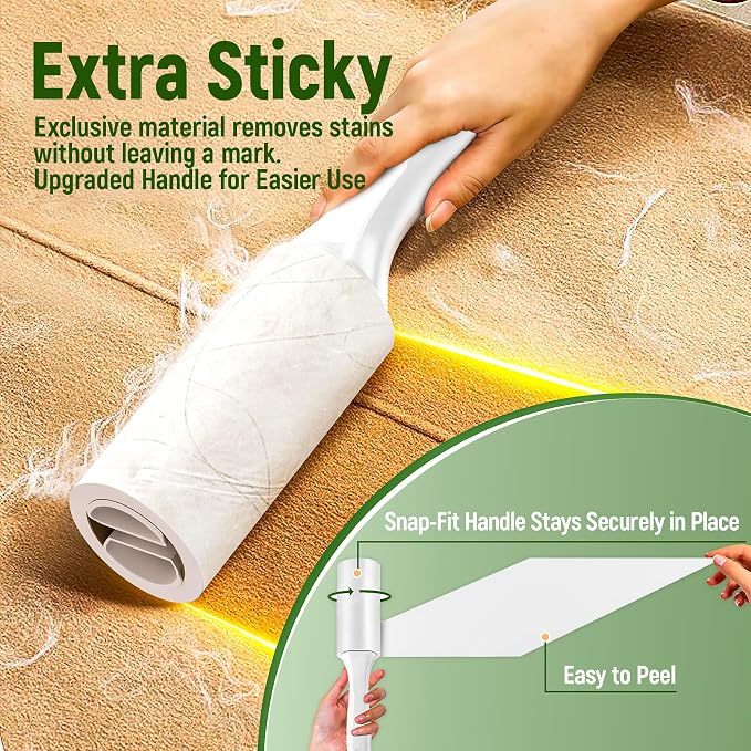 Lint Roller Refills for Pet Hair, 600 Sheets, Standard Size | Extra Sticky Replacement Rolls for beitophome Handles, No Handle