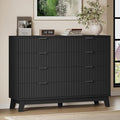 BORNOON 53" Wide Dresser for Bedroom, 8-Drawer Fluted Chest of Drawers, Modern Wood Highboy with Metal Slides and Handles, Anti-Tip Kit, Vertical Clothes Storage Organizer for Apartment, Closet