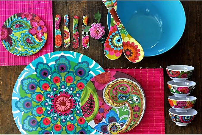 French Bull Lazy Susan Round Rotating Melamine Kitchen Pantry Cabinet Tableware Organizer-Platter, Turntable, Serving, 15-inch, Raj