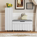 3More Shoe Organizer Cabinet,Entryway Bench with Adjustable Shelves and Cushioned Seat,Unique L-Shaped Bench Cabinet for Entryway, Hallway, Living Room