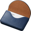 MaxGear Business Card Holder Case, PU Leather Business Card Case, Navy Blue | Pocket Name Card Holder Wallet for Purse, Portable Business Card Carrier with Magnetic Closure, Slim Stylish Men Women Gift
