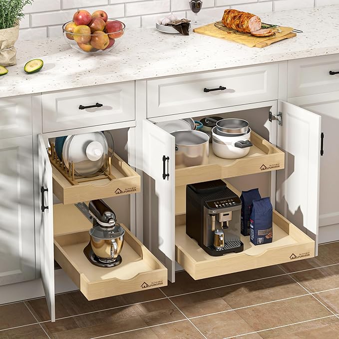 WelFurGeer Soft Close Pull Out Drawers for Cabinets, 14" W x 21" D Pull Out Cabinet Drawer with Heavy Duty Slides, Pull Out Cabinet Organizer, Cabinet Roll Out Drawers, Pull-Out Home Organizers