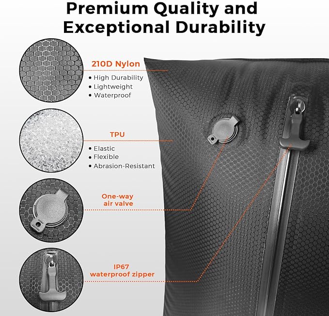 CKline Vacuum Bags for Travel Luggage with Electric Pump, IP67 Reusable Vacuum Compression Bags for Travel, Backpack & Suitcases | Space-Saving Vacuum Seal Packing Cubes for Clothing (1PC-M-PUMP)