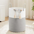 Artfeel Laundry Basket,Woven Cotton Rope Laundry Hamper,80L for Decorative Storage of Dirty Clothes,Toys and Blankets in Bathroom,Baby Room and Living Room