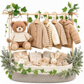 Large Baby Shower Basket Empty Baby Shower Crate Closet Woven Baskets | 16.5" x 9.5" Woven Baskets with Clothes Hangers and Gift Bag New Born Empty Storage for Welcome Gift Pregnancy New Parent