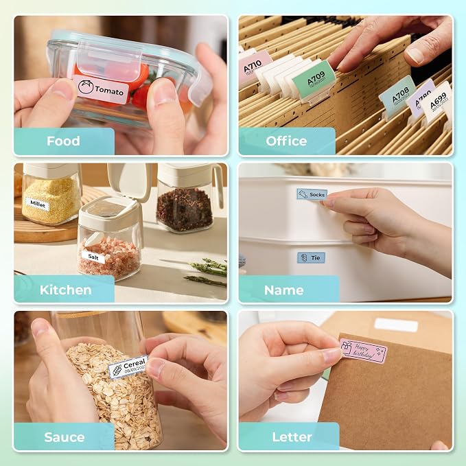 NELKO Genuine P21 Label Maker Tape,14x40mm, 3-Roll, Purple/Rose/Pink | Easy to Peel, BPA-Free, Strong Adhesion, Water-Resistant & Oil-Proof, Great for School, Office, Home, Kitchen, Black on White