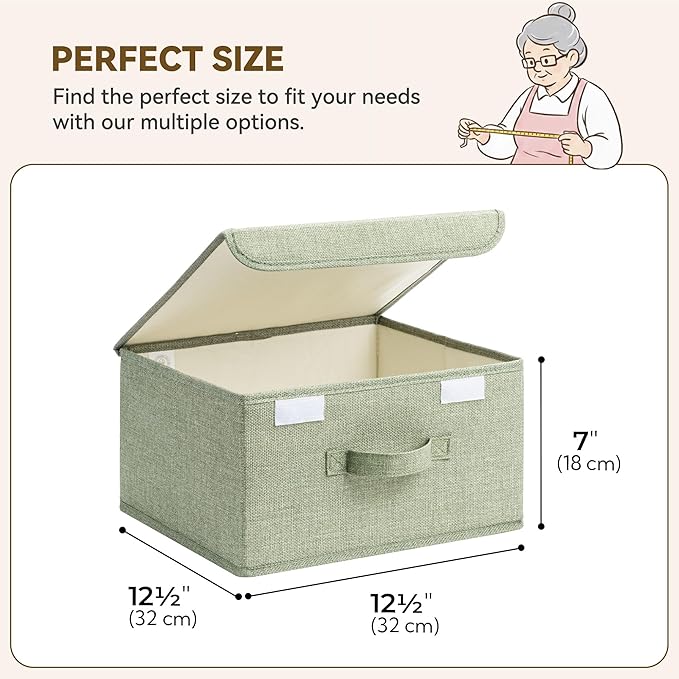 GRANNY SAYS Storage Bins with Lids, Decorative Storage Boxes, Shelf Baskets, Closet Storage Bins for Clothing, Collapsible Storage and Organization, Mixed Color Storage Bins, 4-Pack
