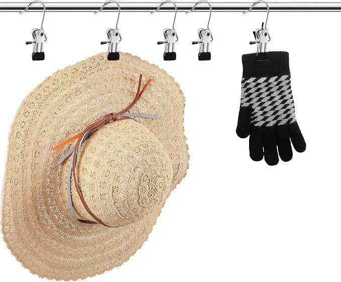 Hotop 36 Pieces Boot Hanger Clips for Closet, Laundry Hanging Hooks Heavy Duty Clips Boot Holder Portable Single Hooks Space Saving for Pants Jeans Clothes Hats Tall Towels (Silvery)