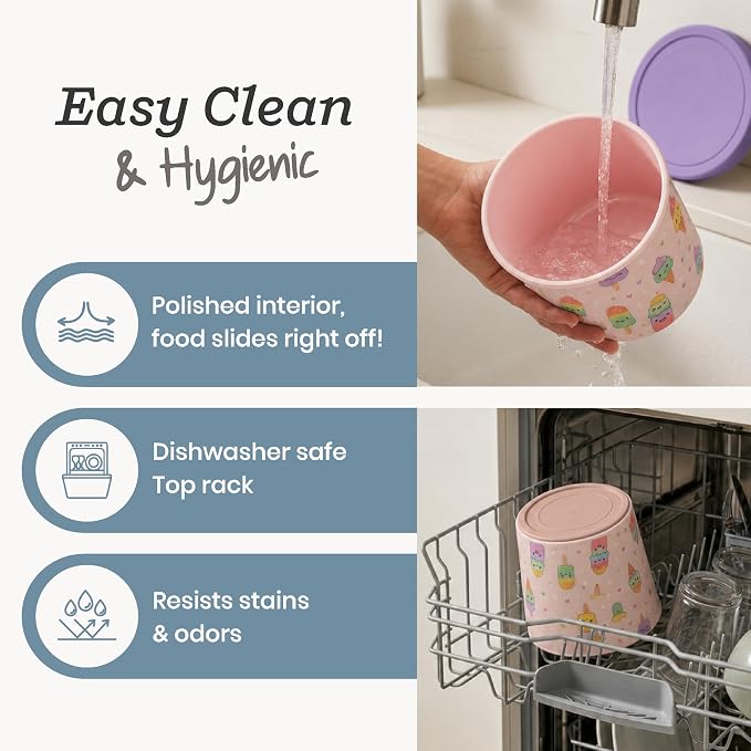 StarPack Freeze The Day Homemade Ice Cream Containers (2-Pack, 1 Quart) - Airtight Silicone Lids, BPA-Free Reusable Ice Cream Freezer Containers with Lids, Stackable, Kawaii Pink & Green