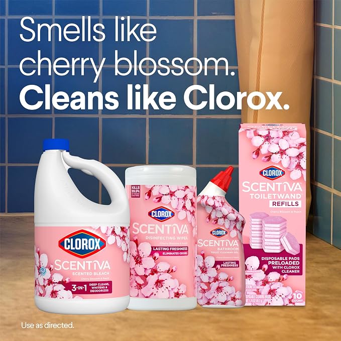 Clorox Scentiva ToiletWand Refills, Value Pack, Cherry Blossom and Peach, 20 Count