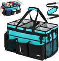 Extra-Large Wearable Cleaning Caddy With Detachable Divider,Cleaning Caddy For Cleaning Supplies Large Cleaning Supply Caddy With Adjustable Shoulder Strap & Waist Belt For Cleaners,Mint Green
