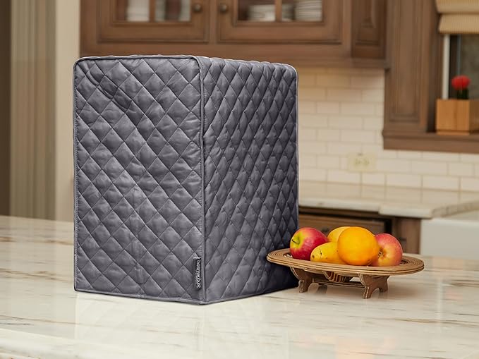 Covermates Keepsakes Blender Cover – Quilted Appliance Protector for Food Processors – Dust & Stain Resistant, Washable Slip‑On Design for Countertop Storage, Slate