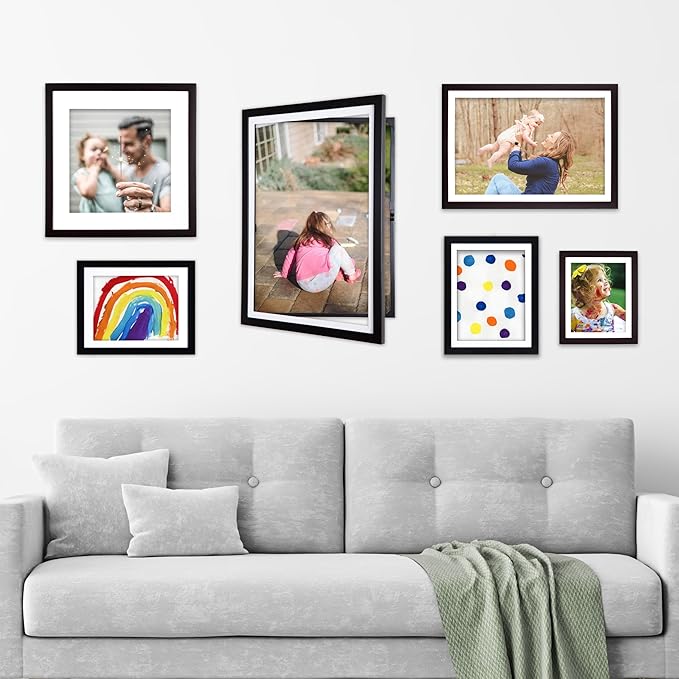 Dynamic Frames Li’l Davinci Front-Open 2-Pack Kids Art Frames, Wooden Frames for 18x24 Artwork, Prints & Certificates, Store up to 50 per Frame, 20.88 x 26.88 Outer Dimensions, Black