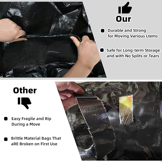 3 Pack 91L Storage Bags for Clothes, Moving Bags Heavy Duty Extra Large with Reinforced Handle, Storage Containers for Organizing Bedding, Blanket, Sheets, Pillows, Toys, Christmas Decorations