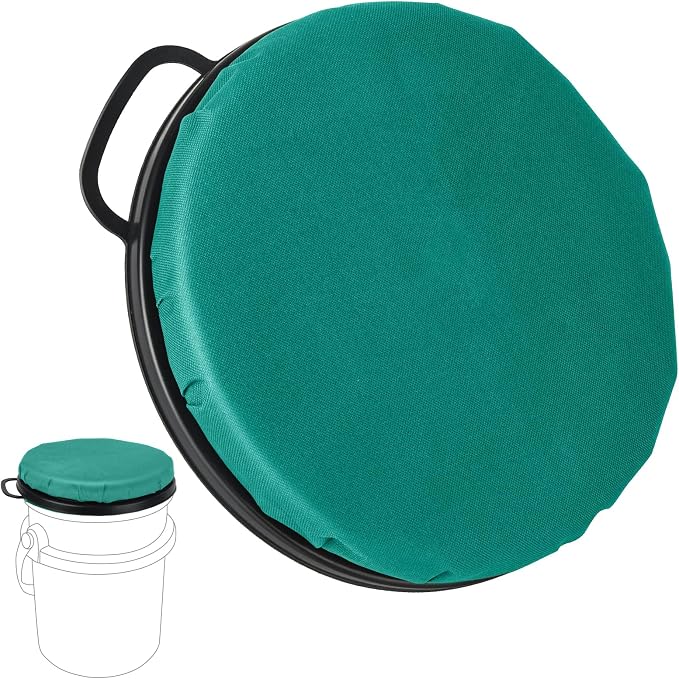 5 Gallon Bucket Seat for YETI Bucket Only, 360-Degree Swivel Bucket Lid Seat, Bucket Lid Cushion 5 Gallon for Fishing, Hunting, Tool Organizer, Car Washing, Gardening, Baseball