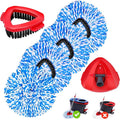 4 Pack Spin Mop Replacements Head Compatible for Ocedar RinseClean 2-Tank System,Microfiber Spin Mop Refills Head,1 Mop Scrub Brush + 1 Mop Base + 4 Pack Cleaning Floor Mop Head