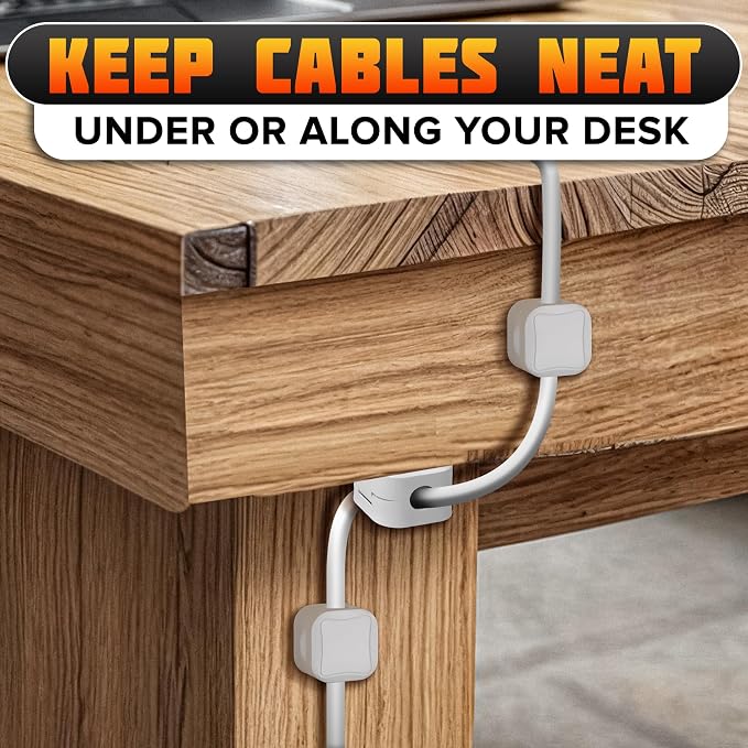 12 Pack Magnetic Cord Organizer White – Fast Locking System Cable Management for Desk, Nightstand & Car, Strong Adhesive Wire Clips, USB Cable Organizer, Phone Charger Cord Holder for Organized Spaces