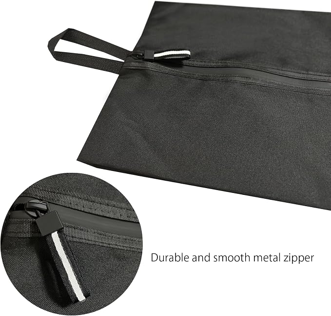 Shoe Bag for Travel, Waterproof Extra Large Shoe Storage Organizer with Handle, Multi-Functional Odor-Resistant Shoe Pouch for Gym, Soccer, Golf, Tennis Soccer Cleats Bag 16.5 x 9.8 Inches (Black)