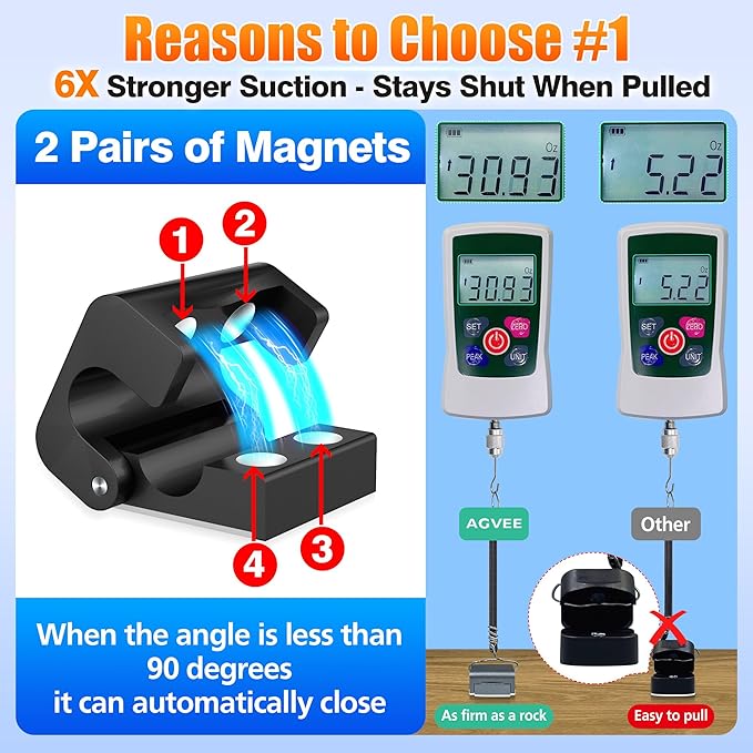 AGVEE 8 Pack Magnetic Cord Organizer Clips, 10mm Ultra-Thin Aluminum Cable Management Holder, 2 Pairs of Strong Magnets Keeper for Home Desk Office Gadgets Accessories, Residue-Free Tape, Black