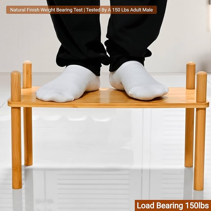 4-Tier Bamboo Coffee Bar Organizer,Coffee Bar Accessories, Mul-tifunctional Wooden Beaded Coffee Station Countertop Stand Shelf for Kitchen Home Office,Counter Riser Display Shelf for Top of Desk Home