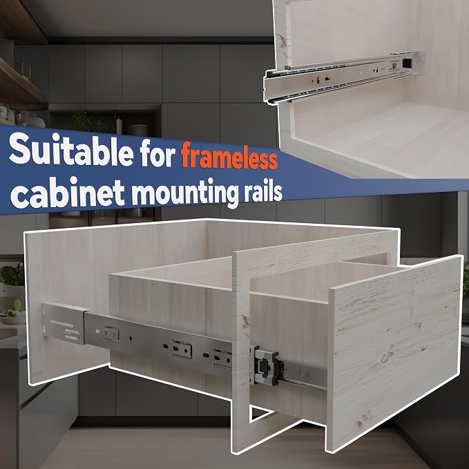 10 Pairs Rear Mounting Brackets for Face Frame Cabinets Replacement Part Drawer Bracket (Width: 45mm) (Rear Mounting Brackets, 10 Pairs)