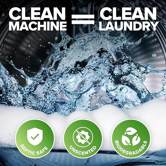 Renuv® Heavy Duty Washing Machine Cleaner and Descaler - Deep Cleaning Tablets For Front Load or Top Load Washer (12 XL Tablets - One Year Supply)