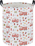 Fire engine Laundry Hamper,Kids Storage Basket with Handles,Collapsible Fabric Storage Container,Nursery Hamper,Kids Laundry Basket,Toy,Home Organizer,Gift Baskets(Fire engine)