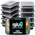 Igluu Meal Prep Containers Reusable (20 Pack) 1 Compartment – 28oz | Food Containers with Lids – Stackable, Microwave, Freezer & Dishwasher Safe – BPA-Free